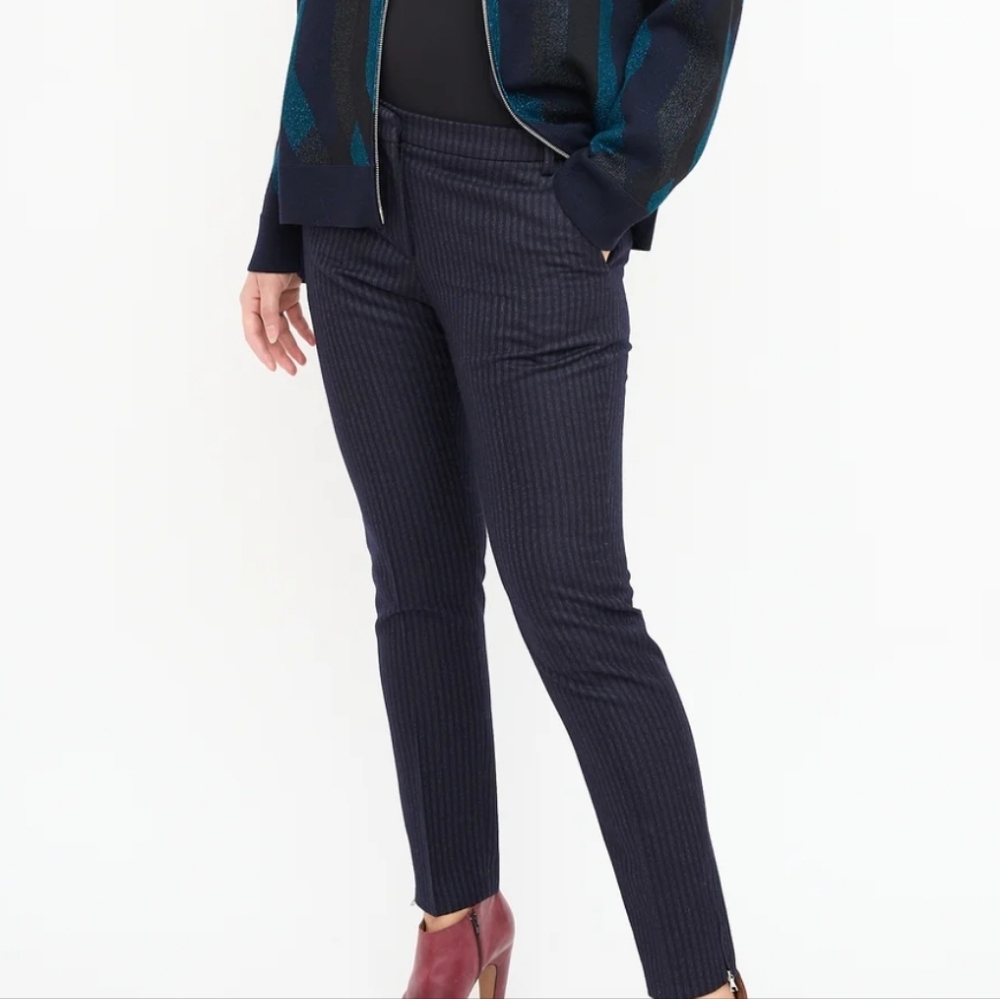 Dries Van Noten Wool Pinstripe Zip Trousers Sz 36/US 4
